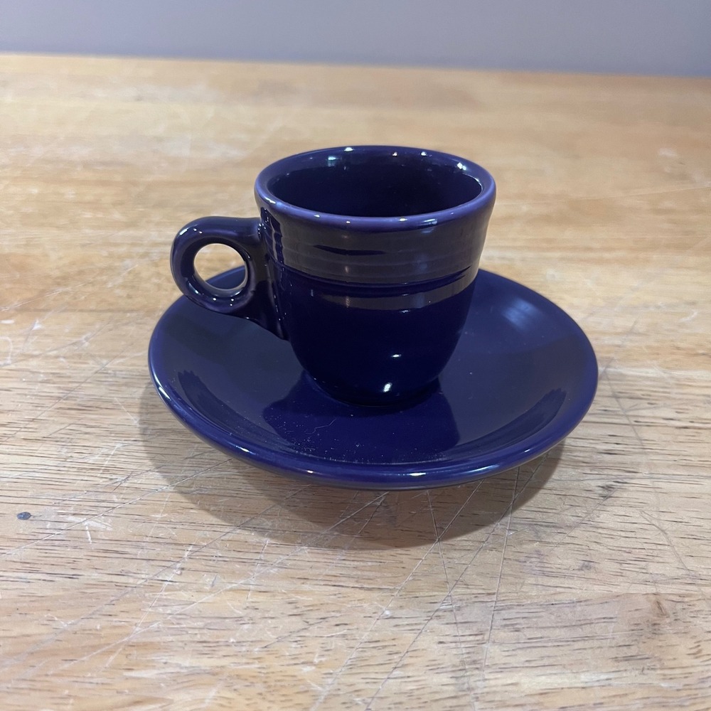 Fiesta Plum Demitasse Child's Cup and Saucer Set Vtg Style Homer Laughlin USA